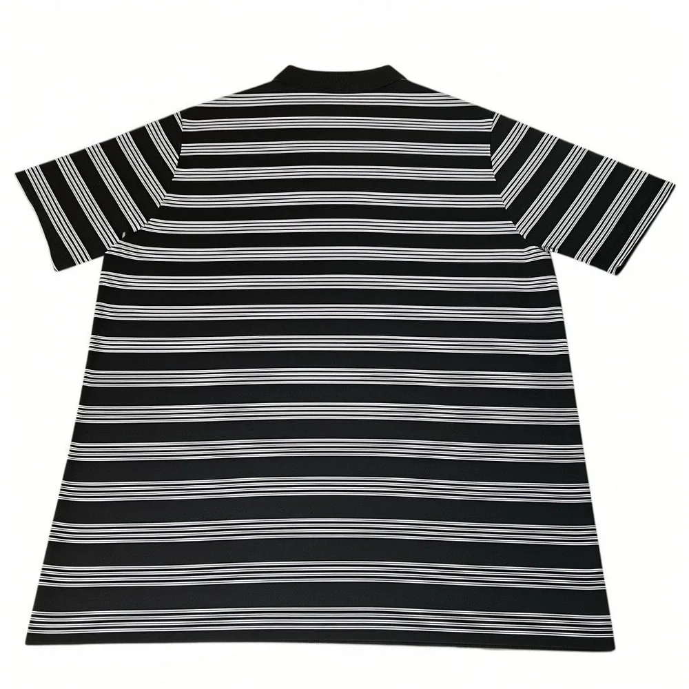 Nike Performance Polo XL‎ Shirt Golf Dri-Fit Black Striped Short Sleeve